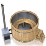 foto 1 holzbadezuber mit edelstahleinsatz fur 3-8 pers