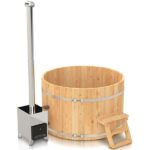 foto 2 holzbadezuber mit aussenofen fur 4-12 pers