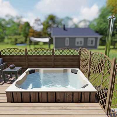 Badefass mit Whirlpool | Badezuber eckig | Badefass GFK