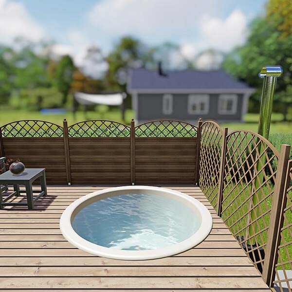 bild 2 einbau badefass fur 4 pers fur terrasse aus gfk und aussenofen